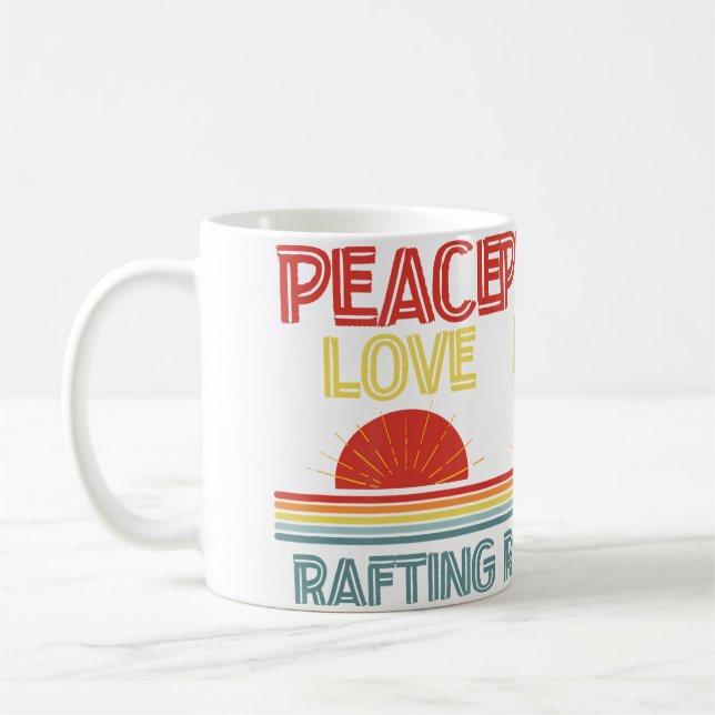 Piece Love Rafting Funny Kaffeetasse (Links)