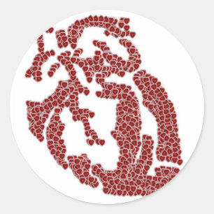 Piece O' My Hearts Runder Aufkleber