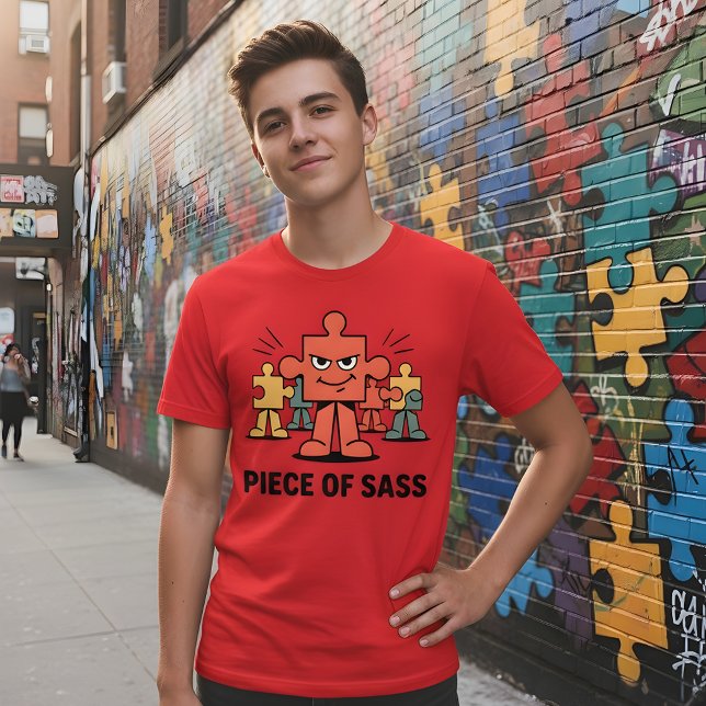 Piece of Sass – Funny Puzzle Character Design T-Shirt (Von Creator hochgeladen)