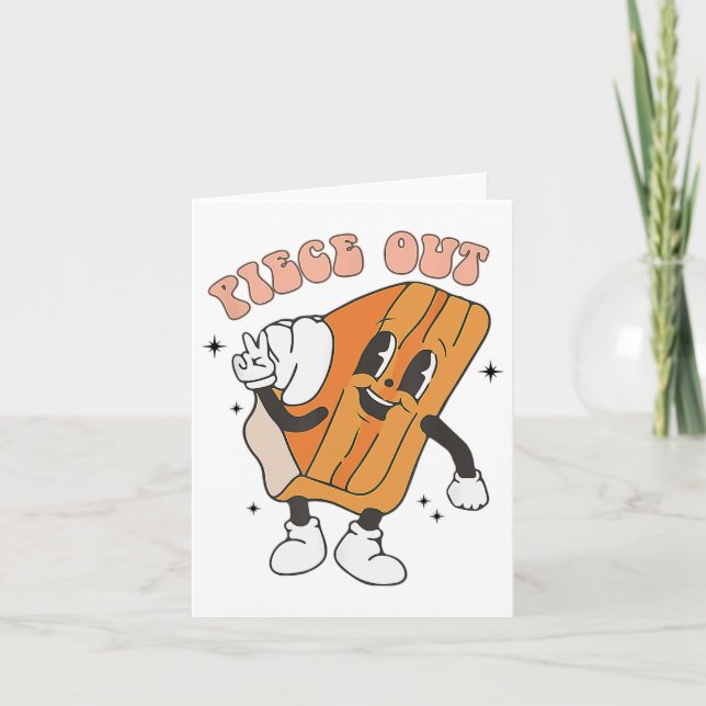 Piece Out Pumpkin Pie Retro Erntedank Fall Vibe Karte (Vorderseite)