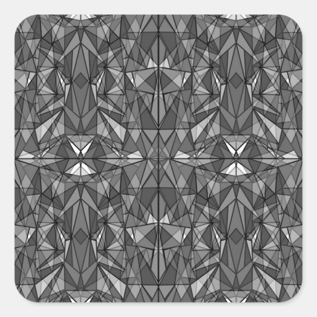 PiecedLayered 2x2 Band W Quadratischer Aufkleber (Vorderseite)