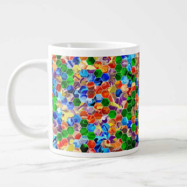 Piecewise Horizontal Hexagons Swirl 20oz Tasse (Links)