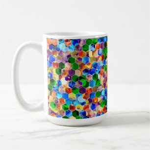 Piecewise Vertikale Hexagons Dot 15oz Tasse