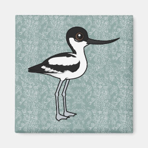 Pied Avocet Niedlich Birdorable Cartoon Bird Magnet