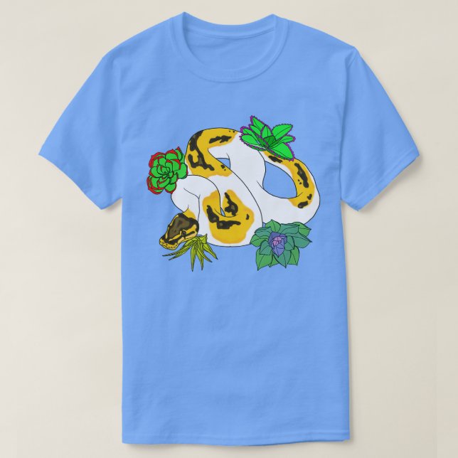 Pied Ball Python mit Sukkulturen T-Shirt (Design vorne)