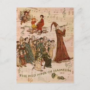 Pied Piper Collage Postkarte