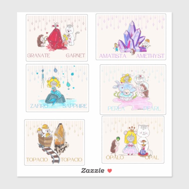 Piedras natales aufkleber (Blatt)