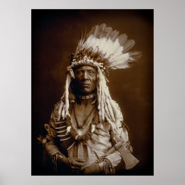 PIEGAN BLACKFEET MAN WEASEL SCHWANZ 1900 POSTER (Vorne)