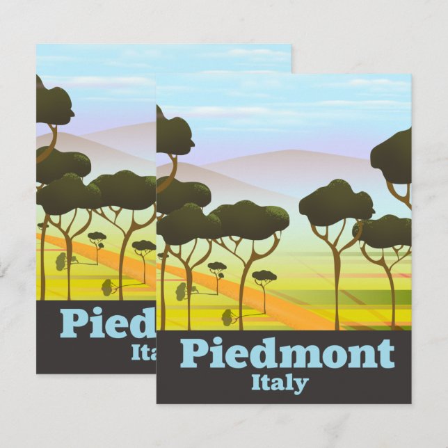 Piemont Italien Reiseplakat (Vorne/Hinten)