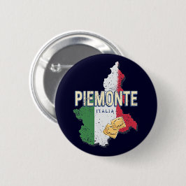 Piemont Italien Retro Region Karte Vintage Pasta Button