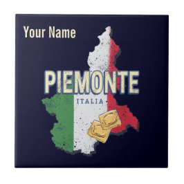 Piemont Italien Retro Region Karte Vintage Pasta Fliese