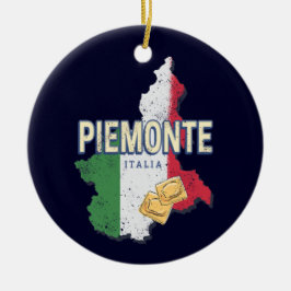 Piemont Italien Retro Region Karte Vintage Pasta Keramik Ornament