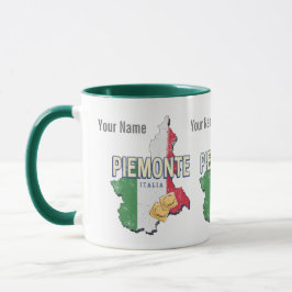 Piemont Italien Retro Region Karte Vintage Pasta Tasse