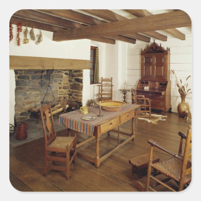 Piemont Room, Guildford Landkreis North Carolina Quadratischer Aufkleber (Vorderseite)