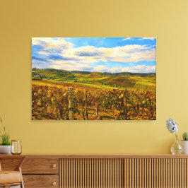 Piemont Weinberg Landschaft auf Keilrahmenleinwand Leinwanddruck