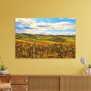 Piemont Weinberg Landschaft auf Keilrahmenleinwand Leinwanddruck