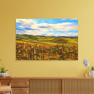 Piemont Weinberg Landschaft auf Keilrahmenleinwand Leinwanddruck