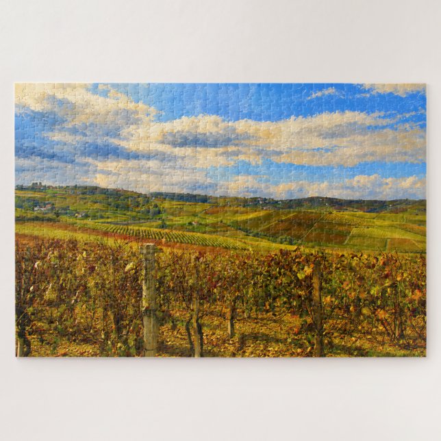 Piemont Weinberg Landschaft Puzzle (Horizontal)
