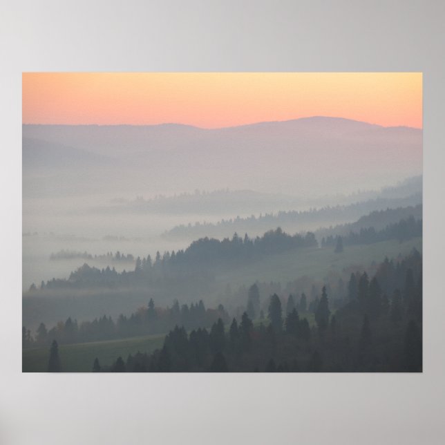 Pieniner Sonnenaufgang Poster (Vorne)