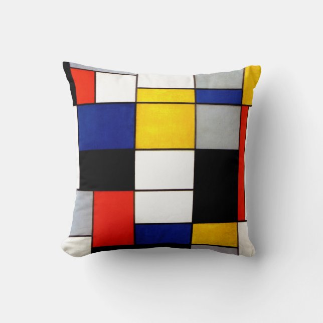 Pient Mondrian Style Fauvismus Niederländische Kun Kissen (Vorderseite)