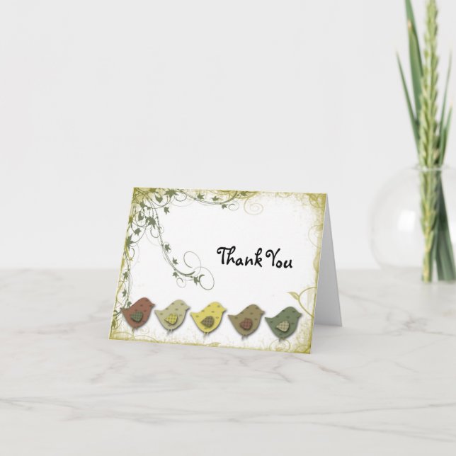 Piepmatz danken Ihnen zu kardieren Dankeskarte (Vorderseite)