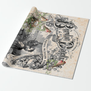 Piepmatz süßes Decoupage Plakat Geschenkpapier