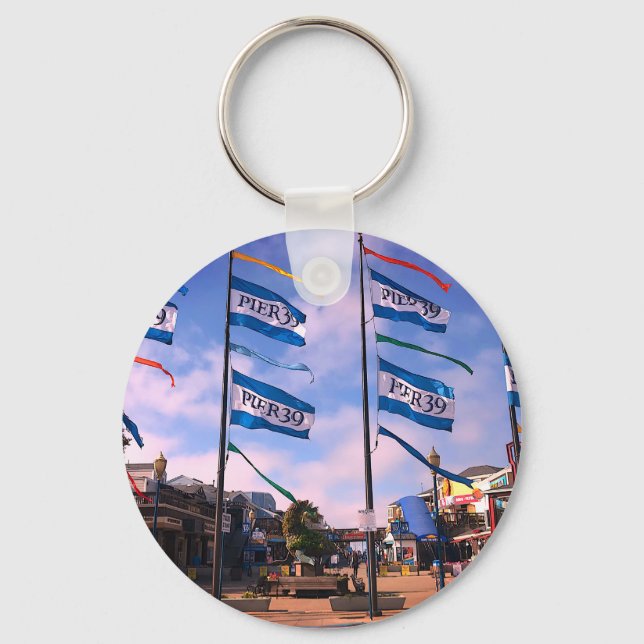 Pier 39 Sea Lion Statue #3 Schlüsselanhänger (Vorderseite)