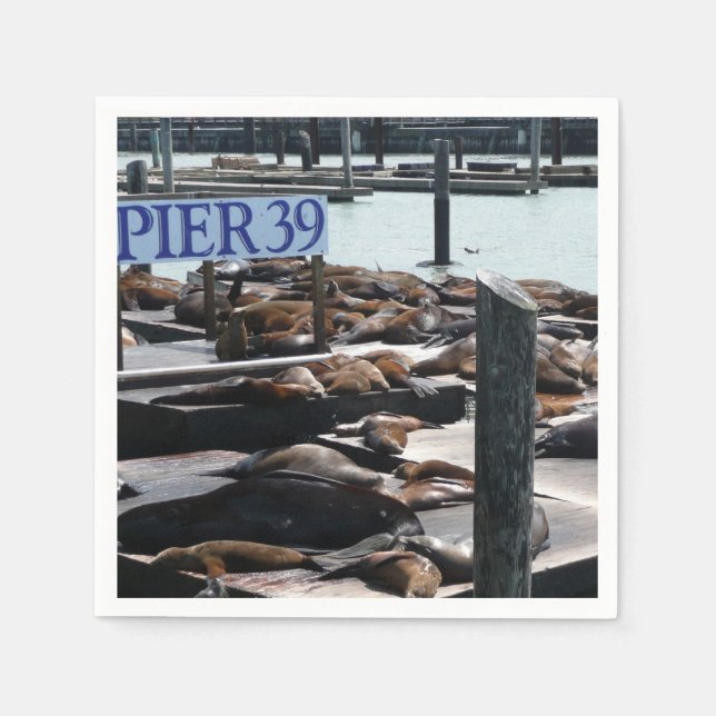 Pier 39 Seelöwen Serviette (Vorderseite)