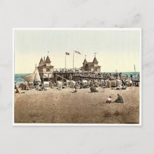 Pier, Ahlbeck, Pommeraina sic, Deutschland, selten Postkarte