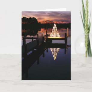 Pier-Baum-Reflexions-Weihnachtskarte Feiertagskarte