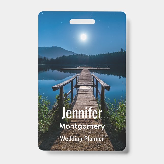 Pier bei Nacht unter Vollmond Ausweis (Vorderseite)