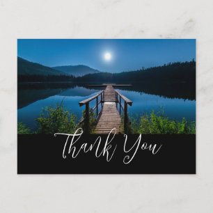 Pier bei Nacht unter Vollmond Danke Postkarte