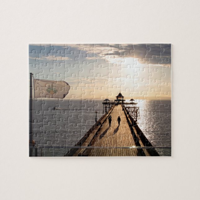 Pier bei Sunset - Clevedon, Somerset, UK - Puzzle (Horizontal)