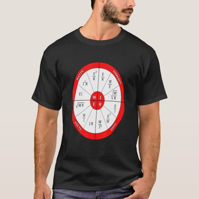 PIER chart Electrical Formulas Nerd Engineer T-Shirt (Vorderseite)