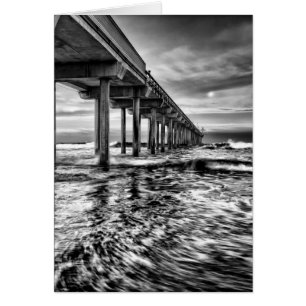 Pier in B&W bei Morgendämmerung, Kalifornien