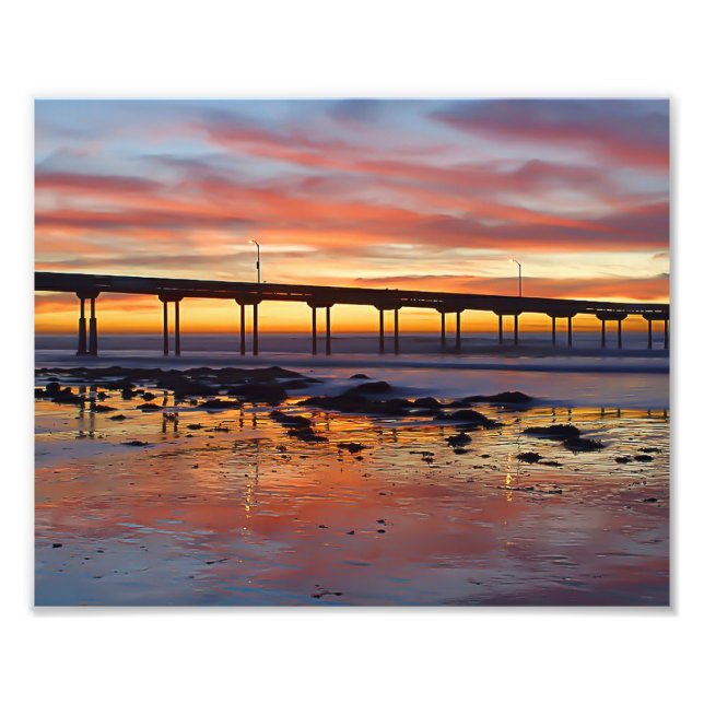 Pier in einem Florida Sunset Fotodruck (Vorne)