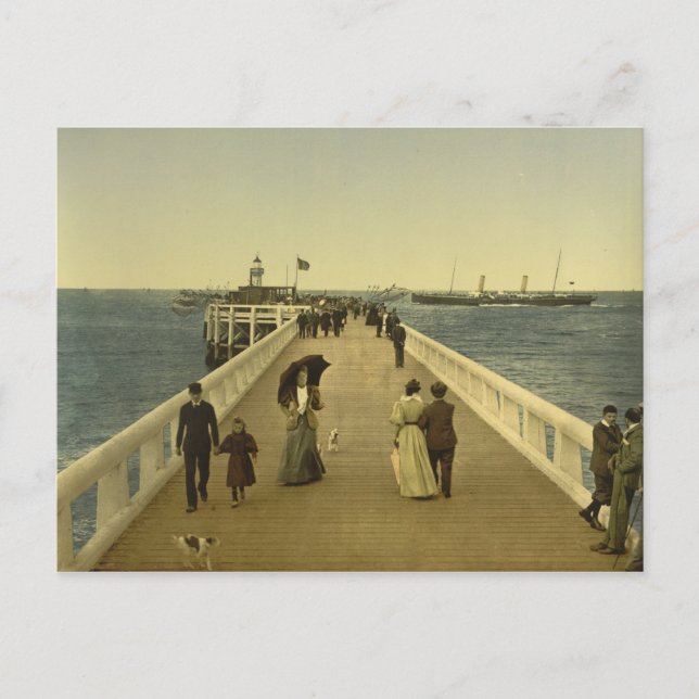 Pier in Ostende, Westflandern, Belgien Postkarte (Vorderseite)
