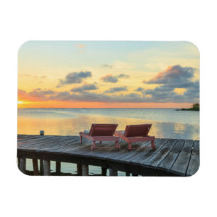 Pier mit Blick auf den Ozean, Belize Magnet