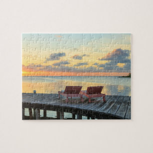 Pier mit Blick auf den Ozean, Belize Puzzle