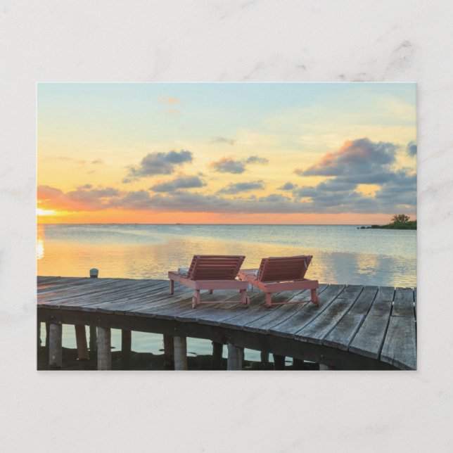 Pier mit Meerblick, Belize Postkarte (Vorderseite)