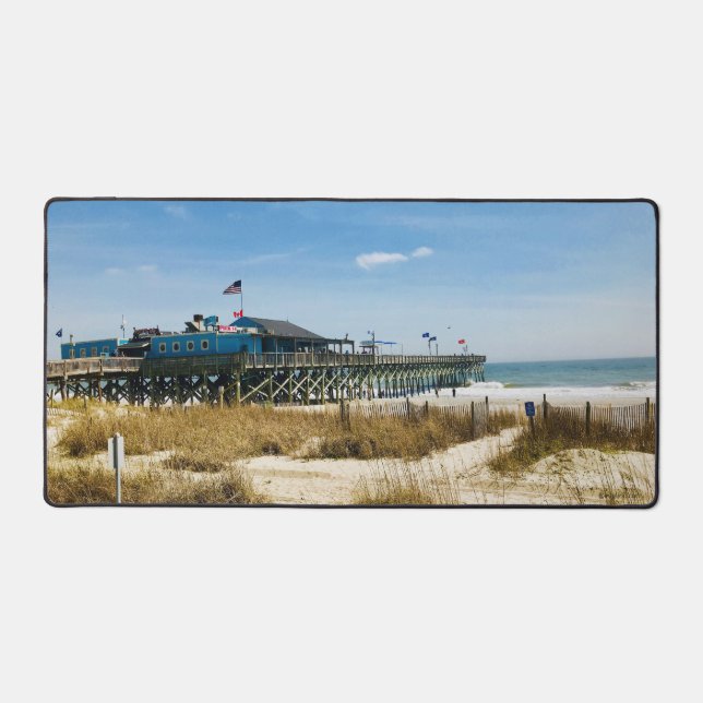 Pier Restaurant Sandy Beach Ocean View Cool Schreibtischunterlage (Vorderseite)