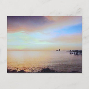 Pier Sunset Post Card Postkarte