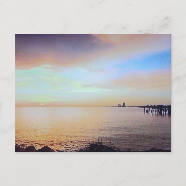 Pier Sunset Post Card Postkarte (Vorderseite)