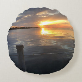 Pier Sunset Rundes Kissen