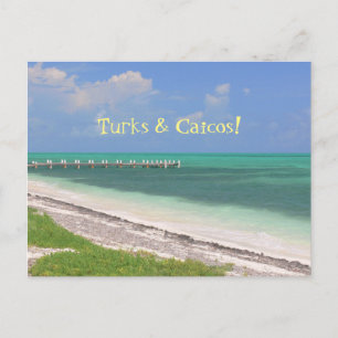 "PIER ÜBER AQUAMARINWASSER/ TURKS & CAICOS" POSTKARTE