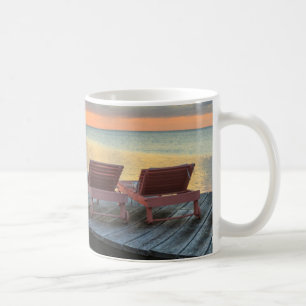 Pier überblickt den Ozean, Belize Kaffeetasse
