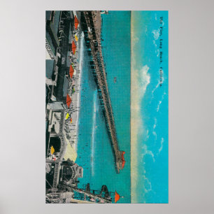 Pier und Strand und Long Beach Poster