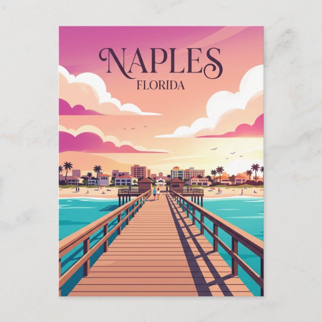 Pier von Neapel USA Postkarte (Vorderseite)
