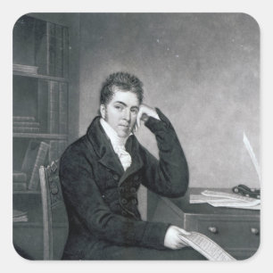 Pierce Egan, graviert von Charles Turner Quadratischer Aufkleber