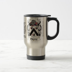 Pierce-Familien-Wappen Reise-Tasse Reisebecher